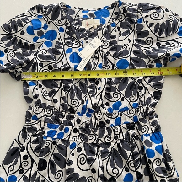 New Anthropologie Somerset dress- Small, 100% cotton, Blue & White print - Picture 2 of 7